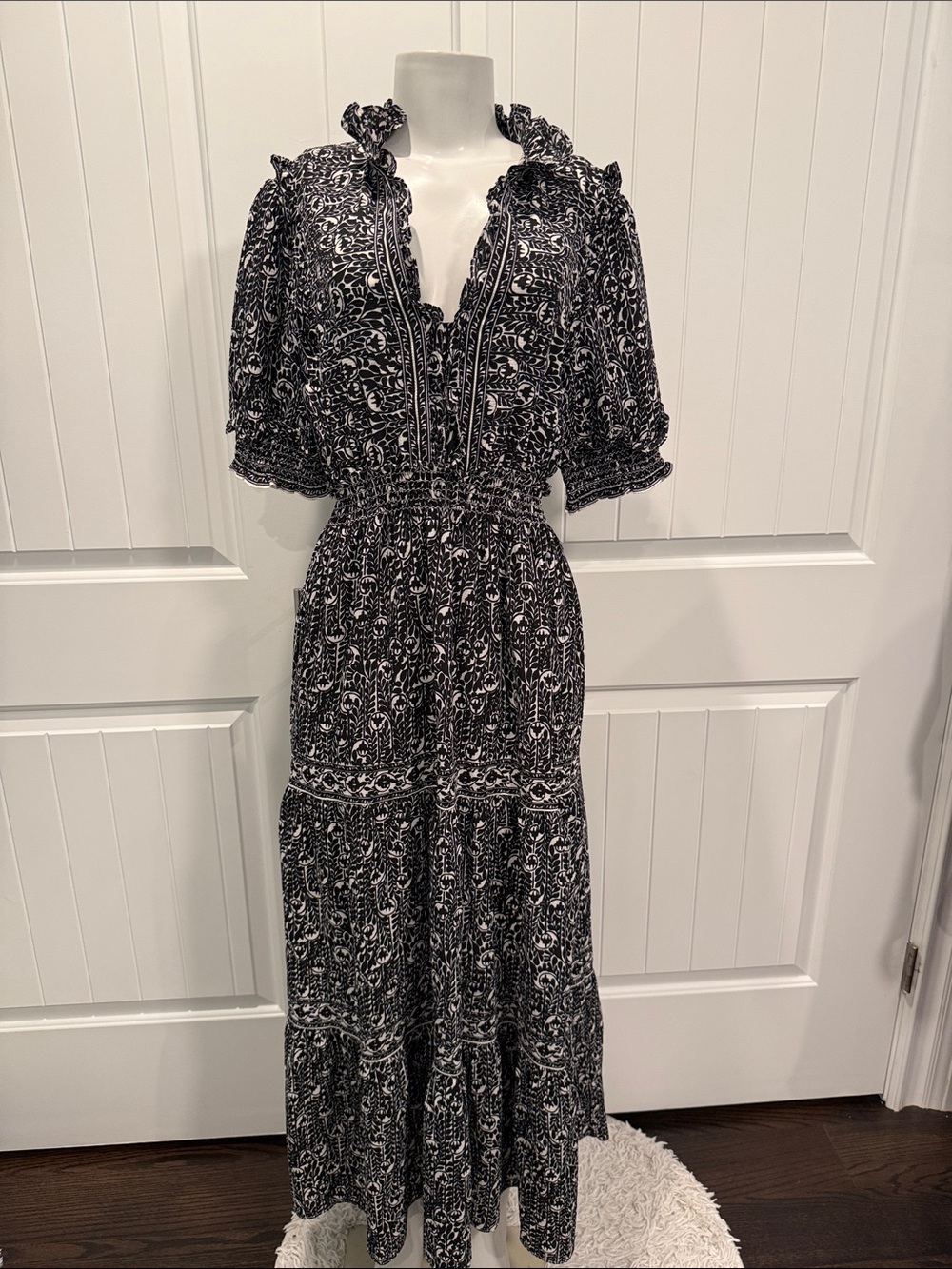 Max Studio Black & White Printed Maxi Dress